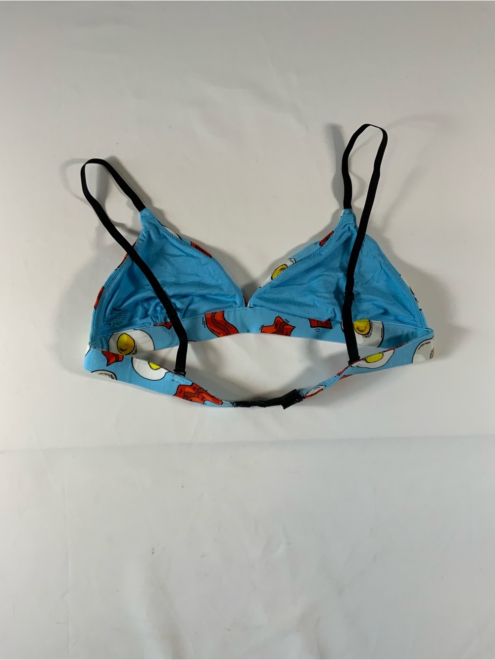 MeUndies Light Blue Bralette with Egg & Bacon Print